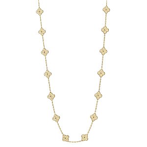 COLAR TREVO LONGO BANHADO A  OURO