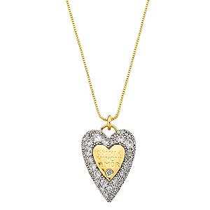 COLAR CORAÇÃO AMOR BANHADO Á OURO