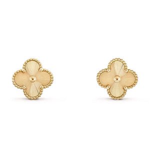 BRINCO TREVO DIAMANTADO BANHADO A OURO