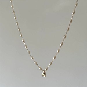 COLAR INICIAL PÉROLA OURO