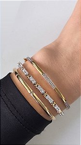 Bracelete ouro com cravação