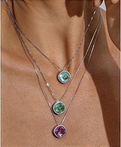 Colar em esmeralda colombiana quadrado