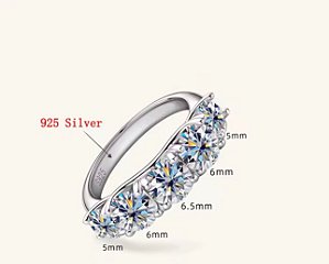 Anel moissanite degradê tamanho 20