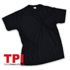 Camiseta Preta Adulto Poliéster