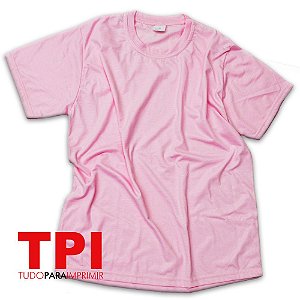Camiseta Rosa Bebê Adulto Poliéster