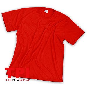 Camiseta Vermelha Adulto Poliéster