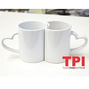 Caneca Coração Dupla Branca Love Importada