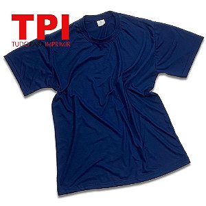 Camiseta Azul Marinho Adulto Poliéster