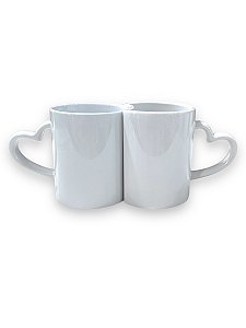 Caneca Coração Dupla Branca Love - JKB