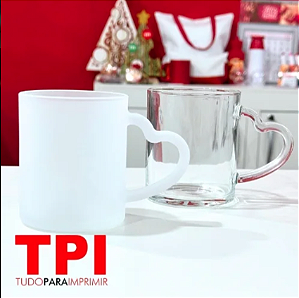 Caneca de Vidro Alça Coração 325ml - LiveSub
