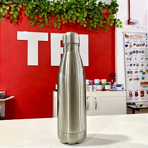 Garrafa Inox Cola Térmica Prata 500ml - Ref 1963- LiveSub