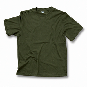 Camiseta Algodão Verde Militar Adulto
