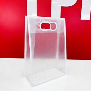 Sacola Pequena  com Alça Vazada Crsital Transparente