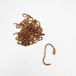 Corrente Bolinha 2,4mm com 8 cm com Fecho Dourado - Pct com 50