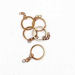 Argola Chave Italiana com Corrente 28 mm em Ferro - Pct com 10