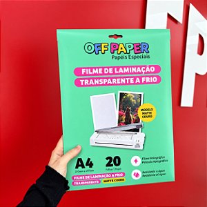 Filme de Laminação Transparente a Frio Matte Couro - Pct com 20 folhas