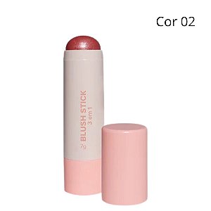 Blush Stick 3 em 1 Sombra, Batom e Blush (COR 02) - Miss Lary