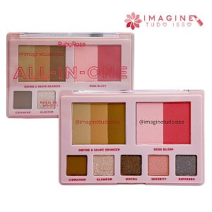 Paleta de Bronzer, Blush e Sombra All In One - Ruby Rose