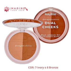 Blush Compacto Duo Dual Cheeks (COR 7 Ivory e 8 Bronze) - Ruby Rose