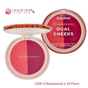 Blush Compacto Duo Dual Cheeks (COR 9 Rosewood e 10 Plum) - Ruby Rose