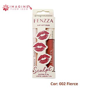 Lip Kit Duo Batom + Lápis Sculpt (002 Fierce) - Fenzza