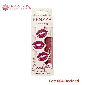 Lip Kit Duo Batom + Lápis Sculpt (004 Decided) - Fenzza