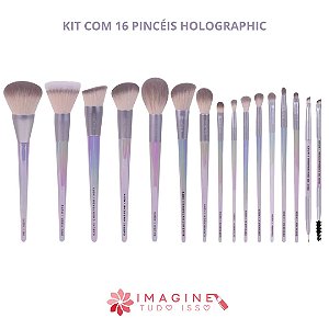 Kit 16 Pincéis Holographic - Ruby Rose