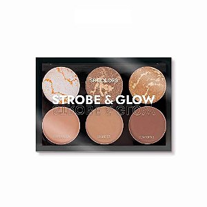 Paleta de Iluminador, Contorno e Bronzer Strobe & Glow - SP Colors