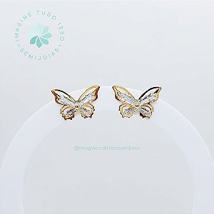 Brinco Semijoia Borboleta Delicada (dourado)