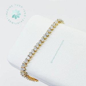 Pulseira Semijoia Estilo Riviera (dourada)