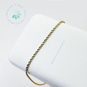 Pulseira Semijoia Estilo Cordão Baiano Fino (dourada)