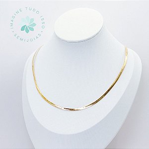 Colar Semijoia Laminado 45cm (dourado)