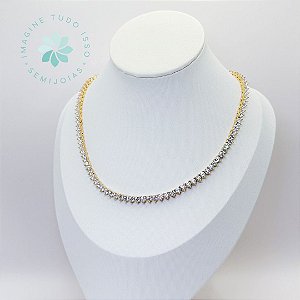 Colar Semijoia Estilo Riviera 40cm (dourado)