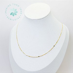 Colar Semijoia Coraçãozinho Chapado Liso 50cm (dourado)