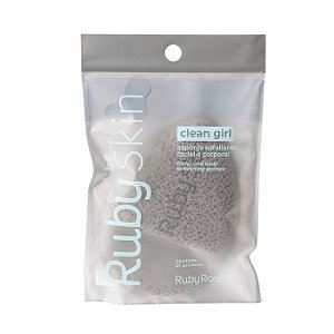 Esponja Esfoliante Facial e Corporal Clean Girl Ruby Skin (COR Cinza) - Ruby Rose