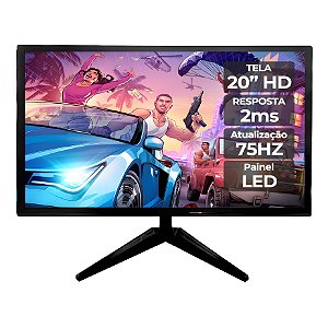 Monitor 20" De alta qualidade Taxa de 2ms 75 Hertz VGA+HDMI Nota fiscal