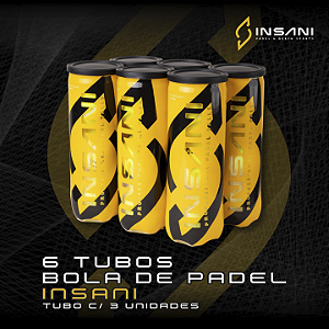 BOLA DE PADEL INSANI PRO - 6 TUBOS C/3 UNIDADES