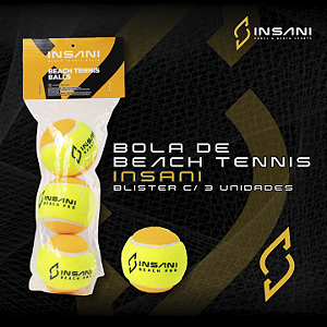 BOLA DE BEACH TENNIS INSANI - 1 BLISTER C/3 UNIDADES