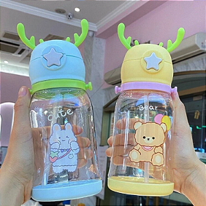 Garrafa Infantil Portátil de Água Alce Desenho Multicolorido
