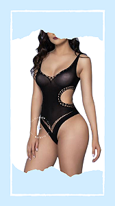 Body Preto com Lateral Aberta Yaffa