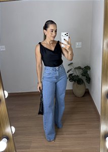 Calça Jeans Wide Leg Noeli