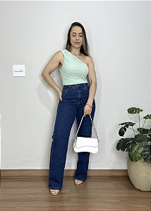Calça Wide Leg Com Lycra Consciência