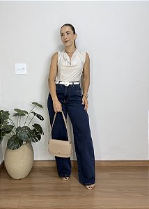 Calça Jeans Wide Leg Black Blue