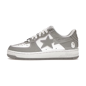 A Bathing Ape Bape Sta Patent Leather "White Grey"