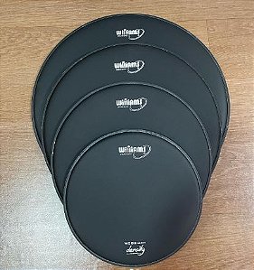 Kit de Peles Williams Density Black Porosa Preta Filme Duplo Full (10”, 12”, 14” e 16'')