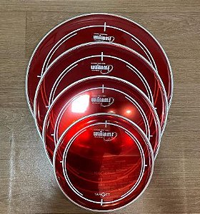 Kit de Peles Williams Target Red Vermelha Full (10'',12'',14'' e 16'')