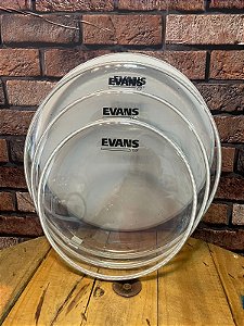 Kit de Peles Evans G2 Clear Fusion (10”, 12”, e 14”) + Pele Evans Genera HD Dry 14"