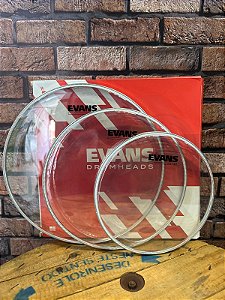 Kit de Peles Evans G2 Transparente Fusion (10”, 12”, e 14”)