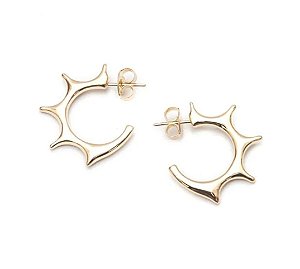 Argola Spike com Banho em Ouro