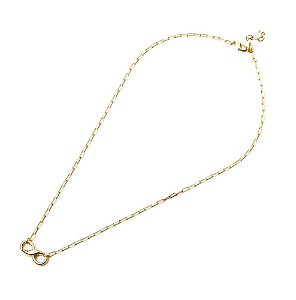 Colar Elos Infinito com Banho em Ouro